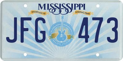 MS license plate JFG473