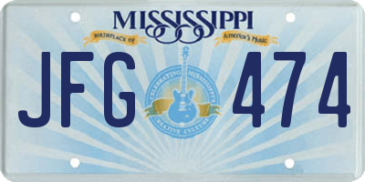 MS license plate JFG474