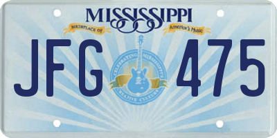 MS license plate JFG475