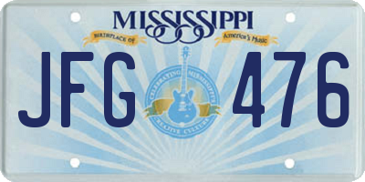 MS license plate JFG476