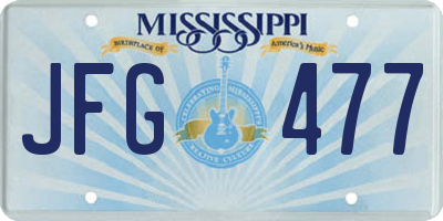 MS license plate JFG477