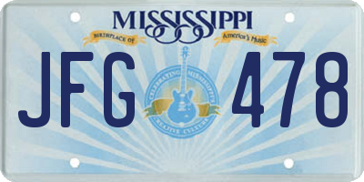 MS license plate JFG478