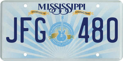 MS license plate JFG480