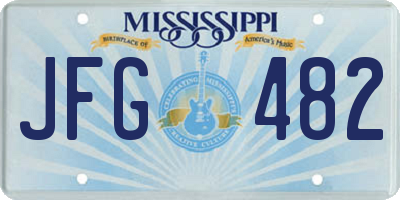 MS license plate JFG482