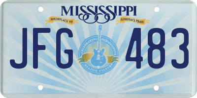 MS license plate JFG483