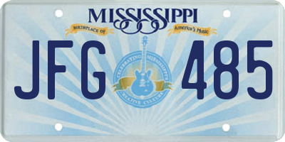 MS license plate JFG485