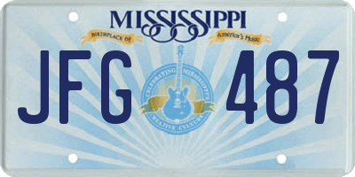 MS license plate JFG487