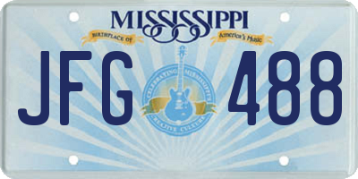 MS license plate JFG488