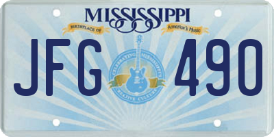 MS license plate JFG490