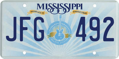 MS license plate JFG492