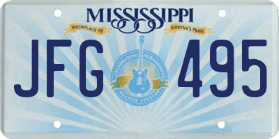 MS license plate JFG495