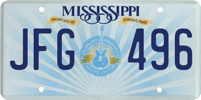 MS license plate JFG496