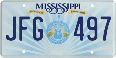 MS license plate JFG497