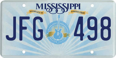 MS license plate JFG498
