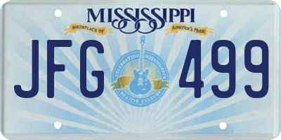 MS license plate JFG499
