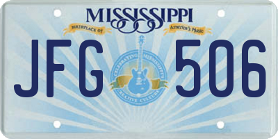 MS license plate JFG506