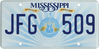 MS license plate JFG509