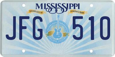 MS license plate JFG510