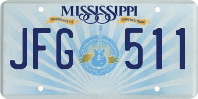 MS license plate JFG511