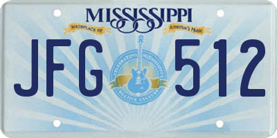 MS license plate JFG512