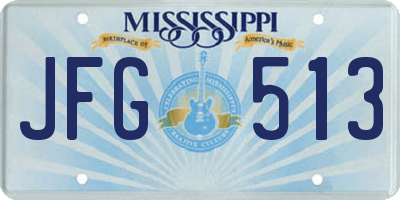 MS license plate JFG513