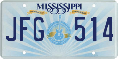 MS license plate JFG514