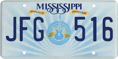 MS license plate JFG516