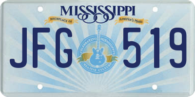 MS license plate JFG519