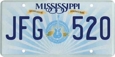 MS license plate JFG520