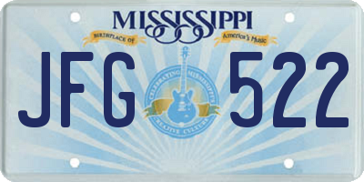 MS license plate JFG522
