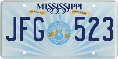 MS license plate JFG523