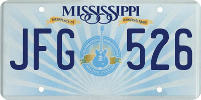 MS license plate JFG526