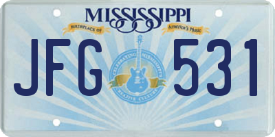 MS license plate JFG531