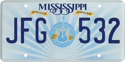 MS license plate JFG532