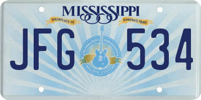 MS license plate JFG534