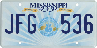 MS license plate JFG536