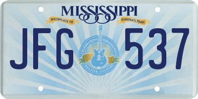 MS license plate JFG537