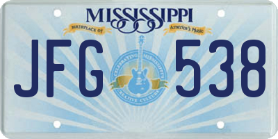 MS license plate JFG538