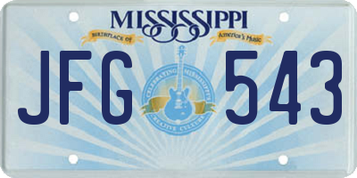 MS license plate JFG543