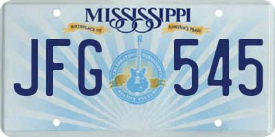 MS license plate JFG545