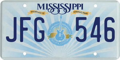 MS license plate JFG546