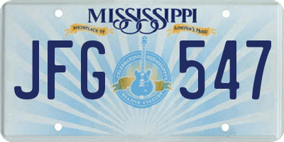 MS license plate JFG547