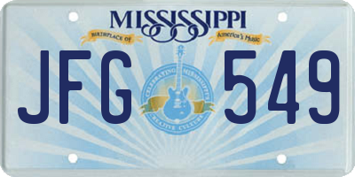 MS license plate JFG549