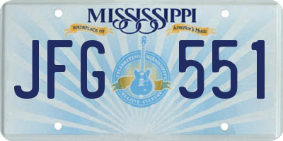 MS license plate JFG551