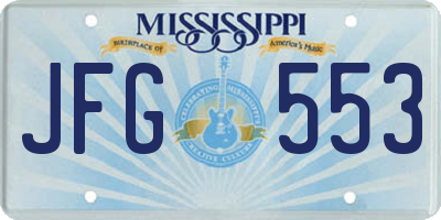 MS license plate JFG553