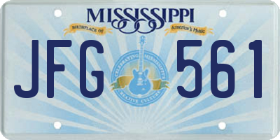 MS license plate JFG561