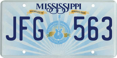 MS license plate JFG563