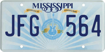 MS license plate JFG564