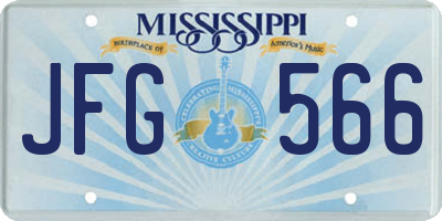MS license plate JFG566