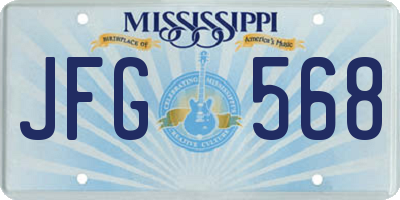 MS license plate JFG568
